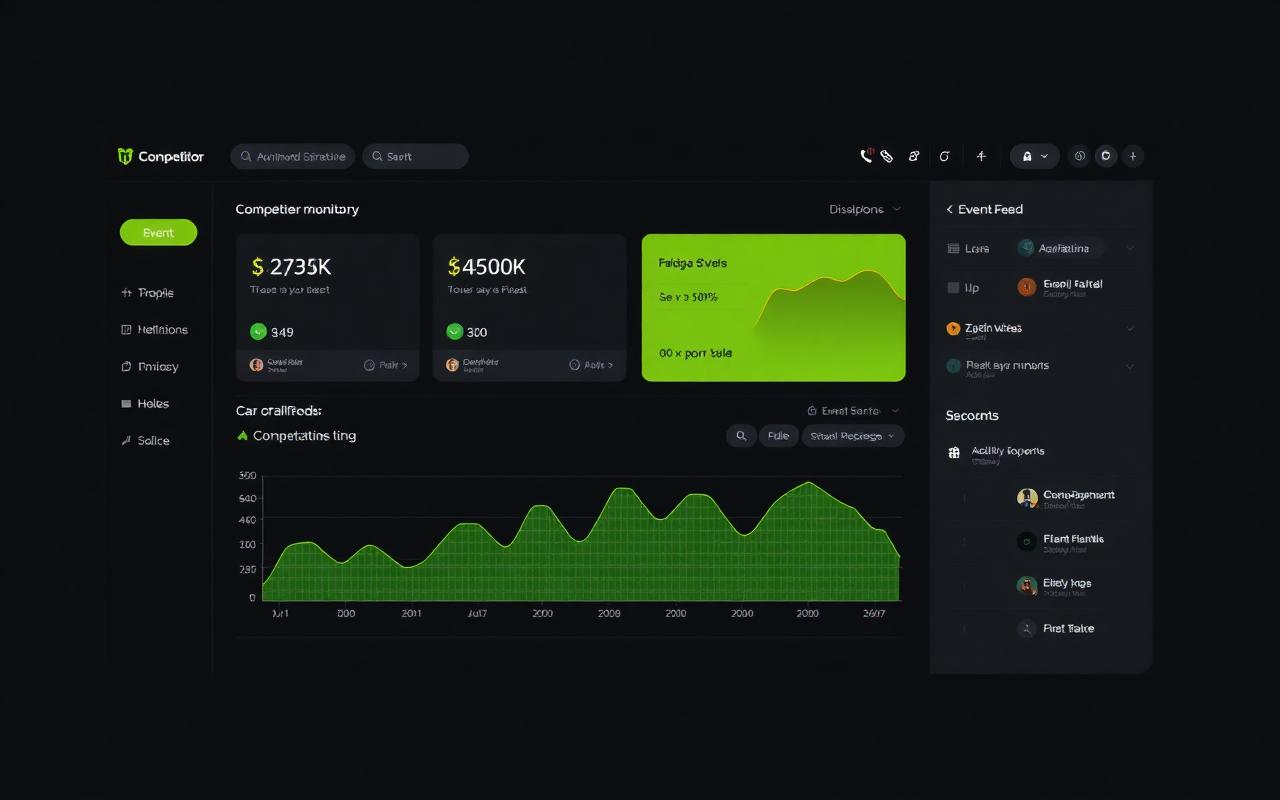 Dashboard do SpyShop com gráficos de preço e alertas de concorrentes